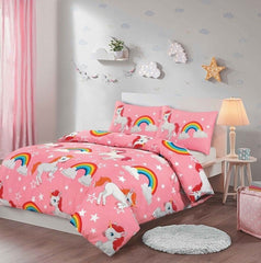 Pink Unicorn Duvet Cover & Pillowcase Set - Home, Furniture & DIY:Bedding:Bedding Sets & Duvet Covers - British D'sire