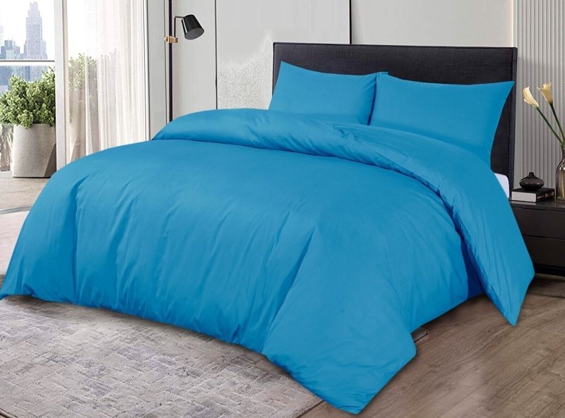 Plain Duvet Quilt Cover with Pillow Case Bedding Set Single Double King All Size - Home, Furniture & DIY:Bedding:Bedding Sets & Duvet Covers - British D'sire