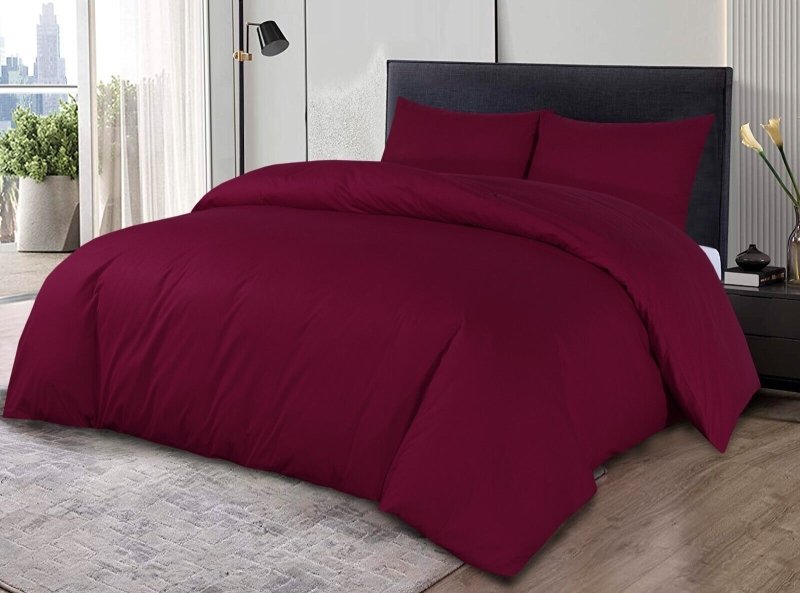 Plain Duvet Quilt Cover with Pillow Case Bedding Set Single Double King All Size - Home, Furniture & DIY:Bedding:Bedding Sets & Duvet Covers - British D'sire