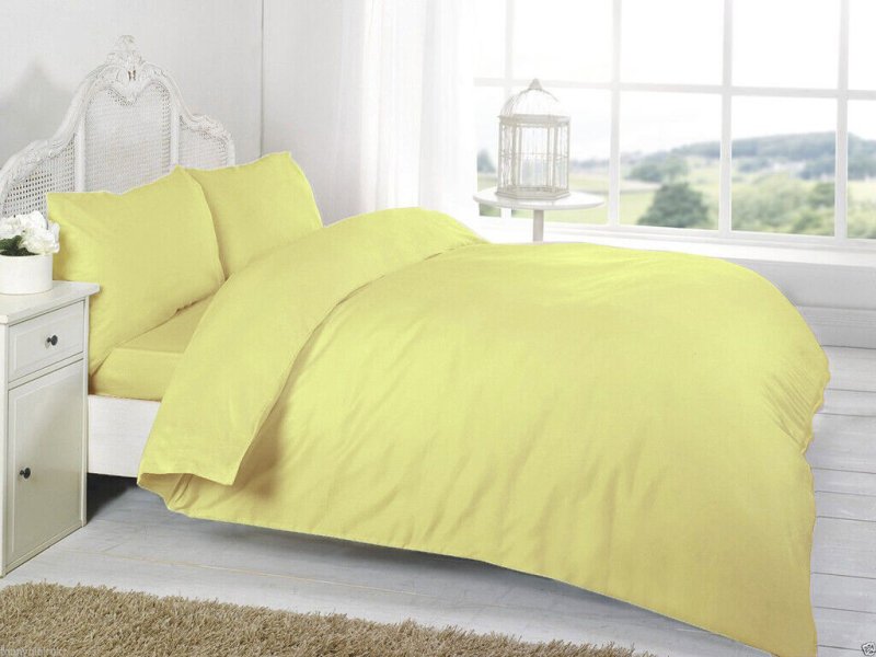 Plain Duvet Quilt Cover with Pillow Case Bedding Set Single Double King All Size - Home, Furniture & DIY:Bedding:Bedding Sets & Duvet Covers - British D'sire