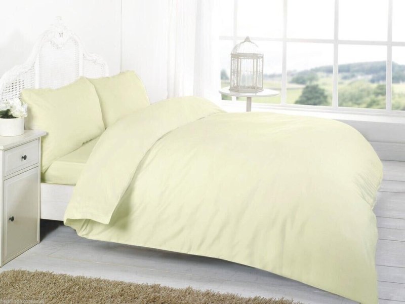 Plain Duvet Quilt Cover with Pillow Case Bedding Set Single Double King All Size - Home, Furniture & DIY:Bedding:Bedding Sets & Duvet Covers - British D'sire