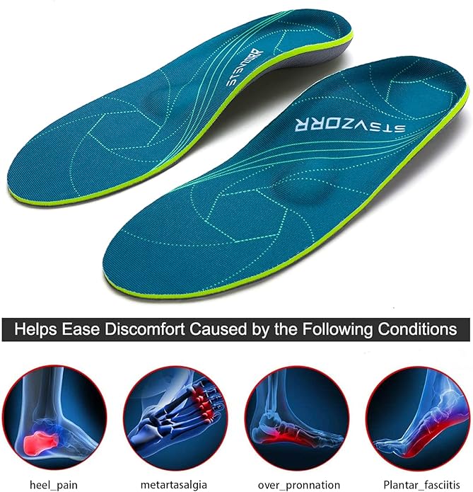 Plantar Fasciitis Arch Support Orthopedic Insoles Relieve Flat Feet Heel Pain Shock Absorption Comfortable Inserts - Shoes Accessories - British D'sire