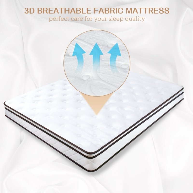 Pocket Spring Mattress 7 Zone Foam Medium Firm Orthopaedic Barrel Hybrid Mattress Height 24 cm - British D'sire