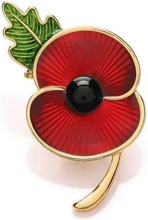 Poppy Flower Brooches Pins Badges Remembrance Day Memory Gifts Women Men Fashion Jewellery - Brooches & Pins - British D'sire