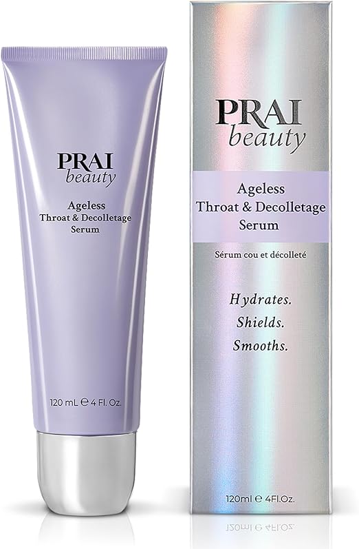 PRAI BEAUTY - AGELESS THROAT & DECOLLETAGE Advanced Anti - Wrinkle Serum for Mature Skin - Firming, Lightening, and Hydrating - Anti - Aging Throat and Decolletage Serum, 120 ml - Skin Care Kit - British D'sire