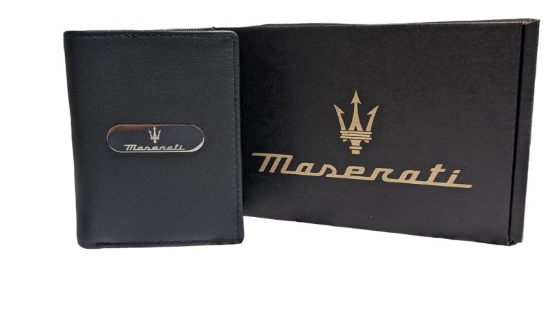 Premium Nappa Genuine Leather, Maserati Bi Fold Wallet Swolit RFID Blocker Gift Boxed - British D'sire