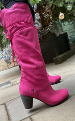 Pulpeux Fuchsia suede long leg boot - Last pairs 37 AND 38! - Long Boot - British D'sire