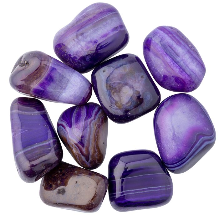 Purple Banded Agate Large Tumblestone 3-4cm - British D'sire