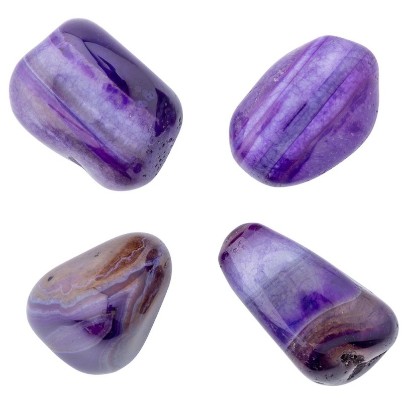 Purple Banded Agate Large Tumblestone 3-4cm - British D'sire