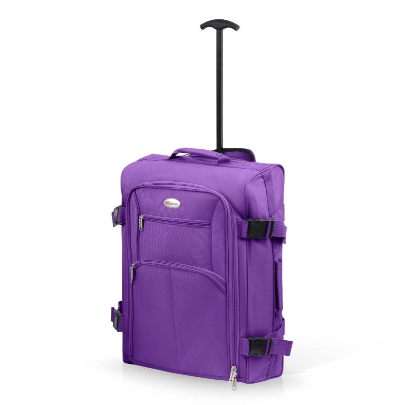 Purple Cabin approved suitcase trolley bag | Lightweight and foldable carry on hand luggage | 35 litres - Cabin Bag - British D'sire