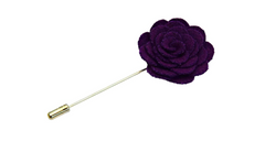 Felt Rose Lapel Pin, Purple