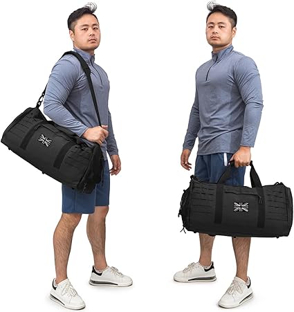 QT&QY 40L Military Tactical Duffle Bag for Men Sport Gym Fitness Tote Travel Training Workout with Shoe Compartment Football Weekender - Bags & Accessories - British D'sire