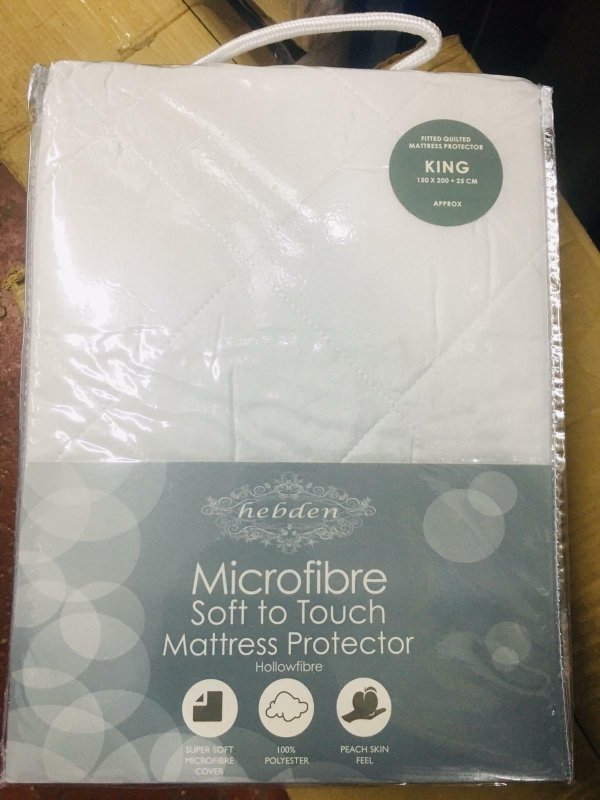 QUILTED MATTRESS PROTECTOR TOPPER LUXURY FITTED COVER SINGLE DOUBLE KING - Home, Furniture & DIY:Bedding:Mattress & Pillow Protectors - British D'sire