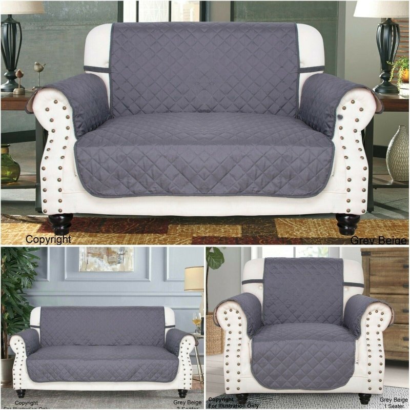 Quilted Sofa Slip Cover Couch Pet Furniture Protector Throws Sofa 1/2/3 Seater - Sofa Protector - British D'sire