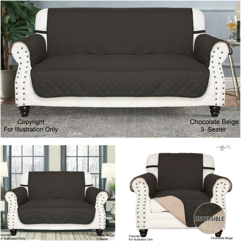 Quilted Sofa Slip Cover Couch Pet Furniture Protector Throws Sofa 1/2/3 Seater - Sofa Protector - British D'sire