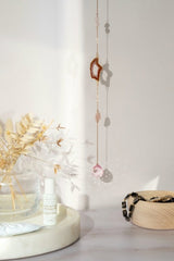 Raw Rose Quartz Crystal Window Suncatcher - Suncatchers - British D'sire