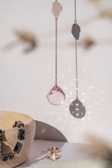 Raw Rose Quartz Crystal Window Suncatcher - Suncatchers - British D'sire