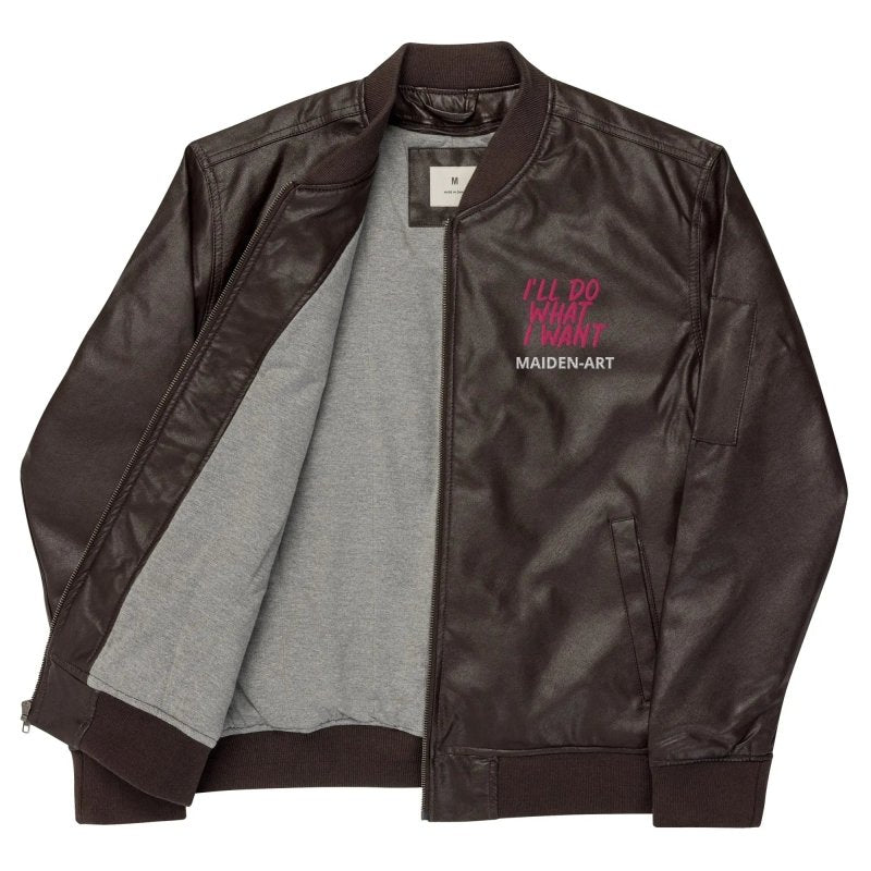 REBEL GIRL Leather Bomber Jacket - Leather Bomber Jacket - British D'sire