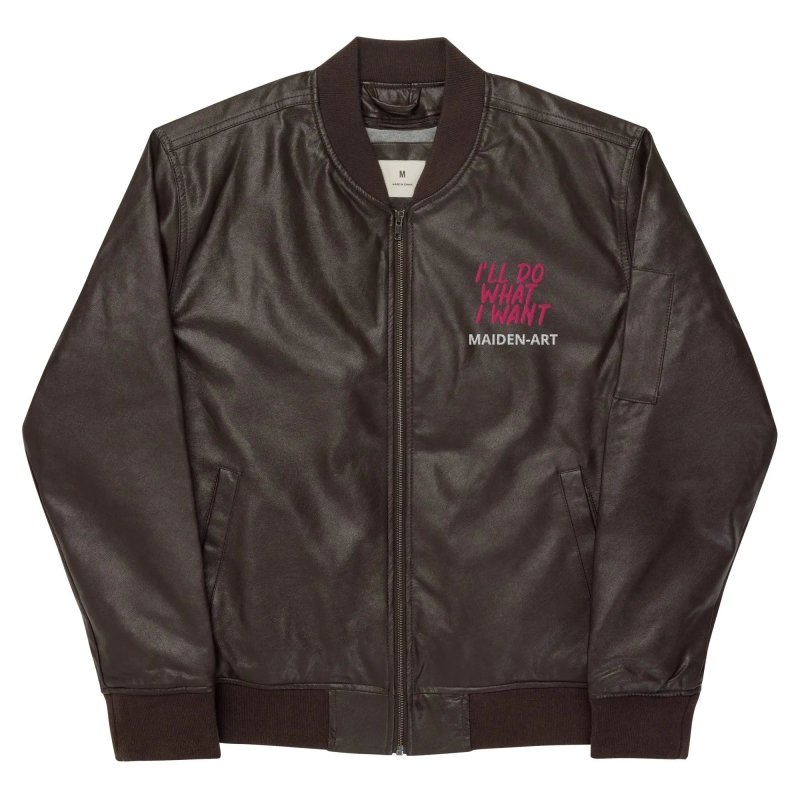 REBEL GIRL Leather Bomber Jacket - Leather Bomber Jacket - British D'sire