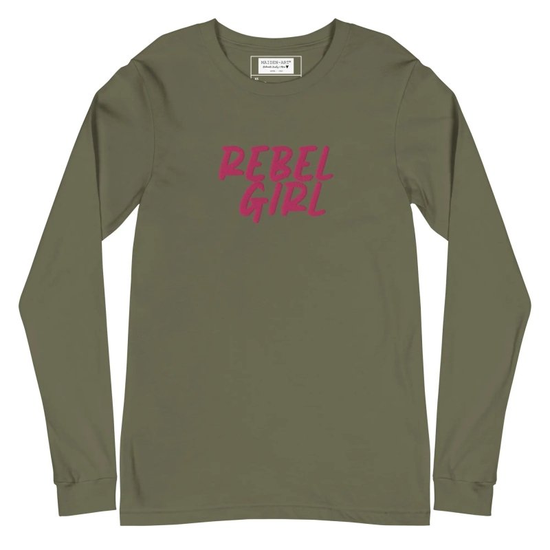 Rebel Girl Unisex Long Sleeve Tee with EMBROIDERY - long sleeve tshirt - British D'sire