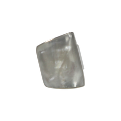 Coral misshaped colourful rectangle ring with sterling silver base by Sundari jewellery