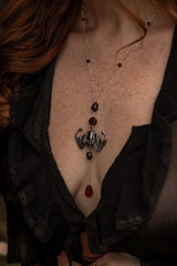 Red Garnet "Bat Out of Hell" Halloween Necklace - Necklaces - British D'sire