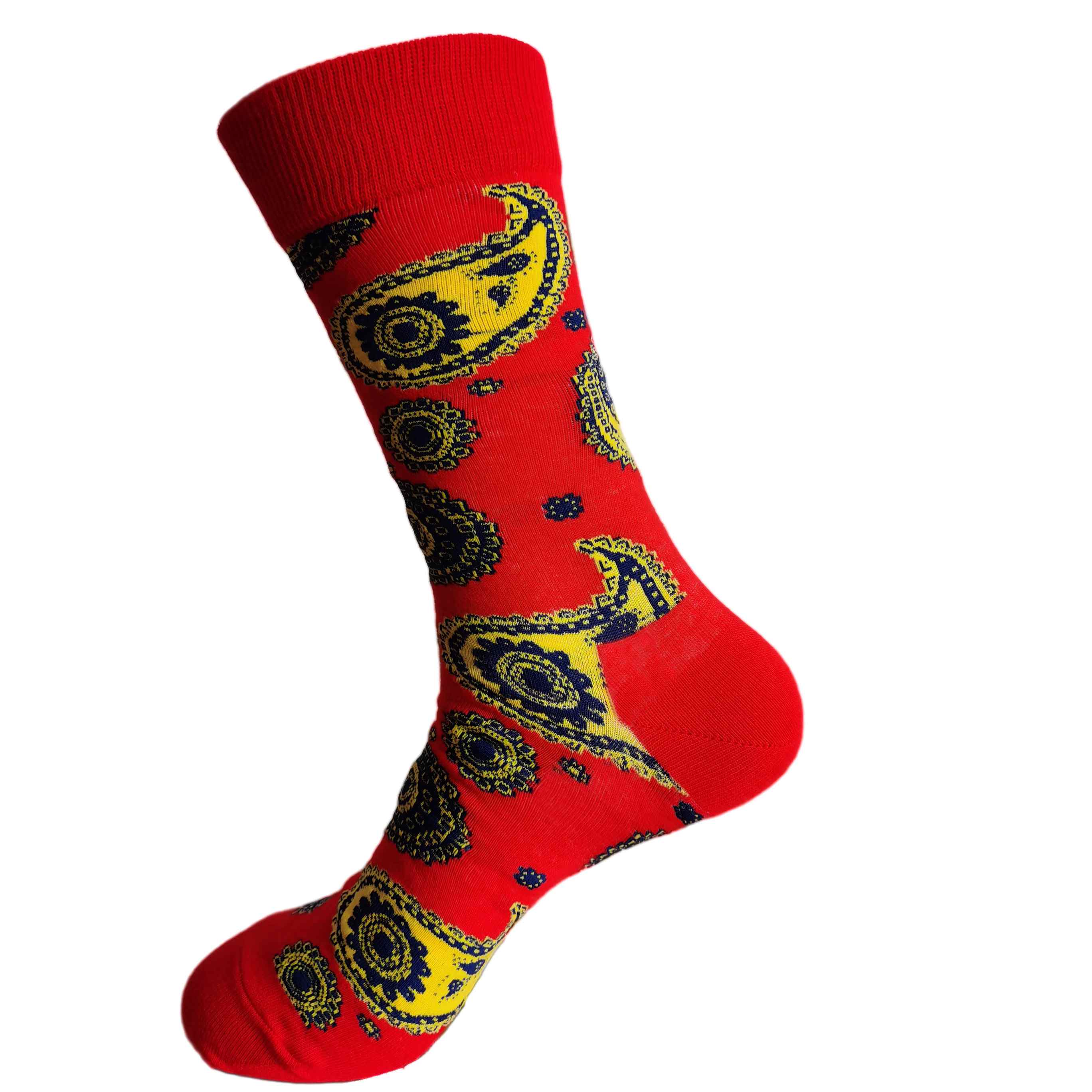 3-Pack Red Paisley Socks