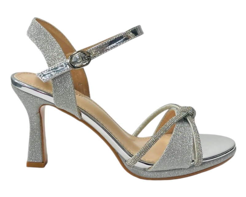 Rhinestone Glitter Ankle Strap Spool Heel Shoes - Heels - British D'sire