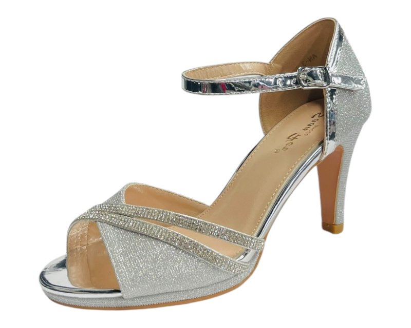 Rhinestone Glitter Ankle Strap Stiletto Heel Shoes - Heels - British D'sire