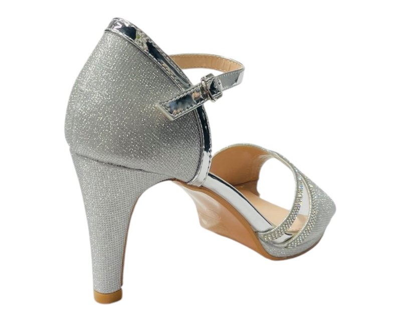 Rhinestone Glitter Ankle Strap Stiletto Heel Shoes - Heels - British D'sire