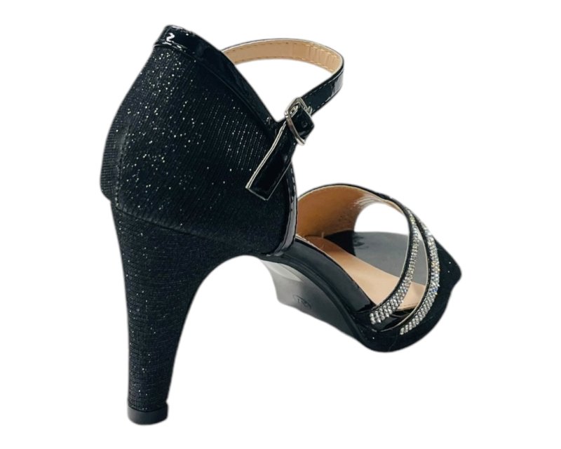 Rhinestone Glitter Ankle Strap Stiletto Heel Shoes - Heels - British D'sire