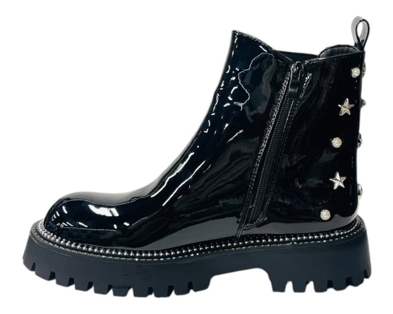 Rhinestone Studded Elastic Zip Ankle Boots - Boots - British D'sire