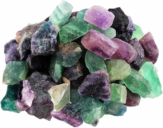 rockcloud 1 lb Natural Crystals Raw Rough Stones for Cabbing,Tumbling,Cutting,Lapidary,Polishing,Reiki Crytsal Healing,Fluorite - Gemstones - British D'sire