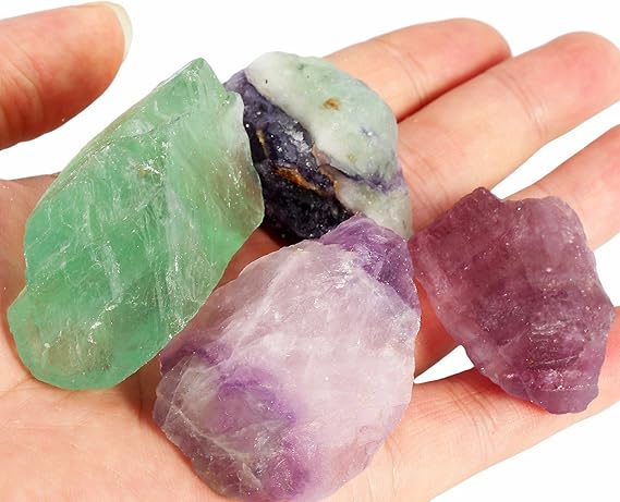 rockcloud 1 lb Natural Crystals Raw Rough Stones for Cabbing,Tumbling,Cutting,Lapidary,Polishing,Reiki Crytsal Healing,Fluorite - Gemstones - British D'sire