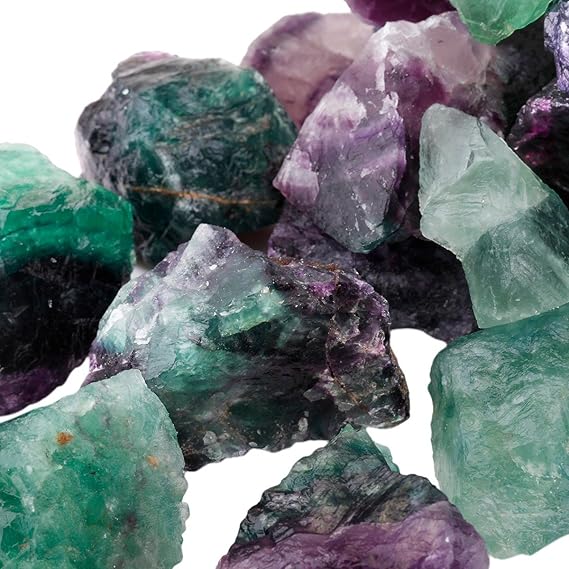 rockcloud 1 lb Natural Crystals Raw Rough Stones for Cabbing,Tumbling,Cutting,Lapidary,Polishing,Reiki Crytsal Healing,Fluorite - Gemstones - British D'sire