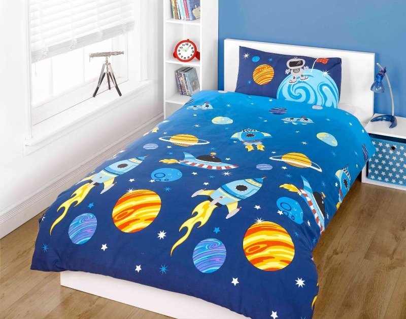 Rockets Kids Children Bedding Single Double Toddler Duvet Quilt Cover Set Boys Girls - Duvet Set - British D'sire