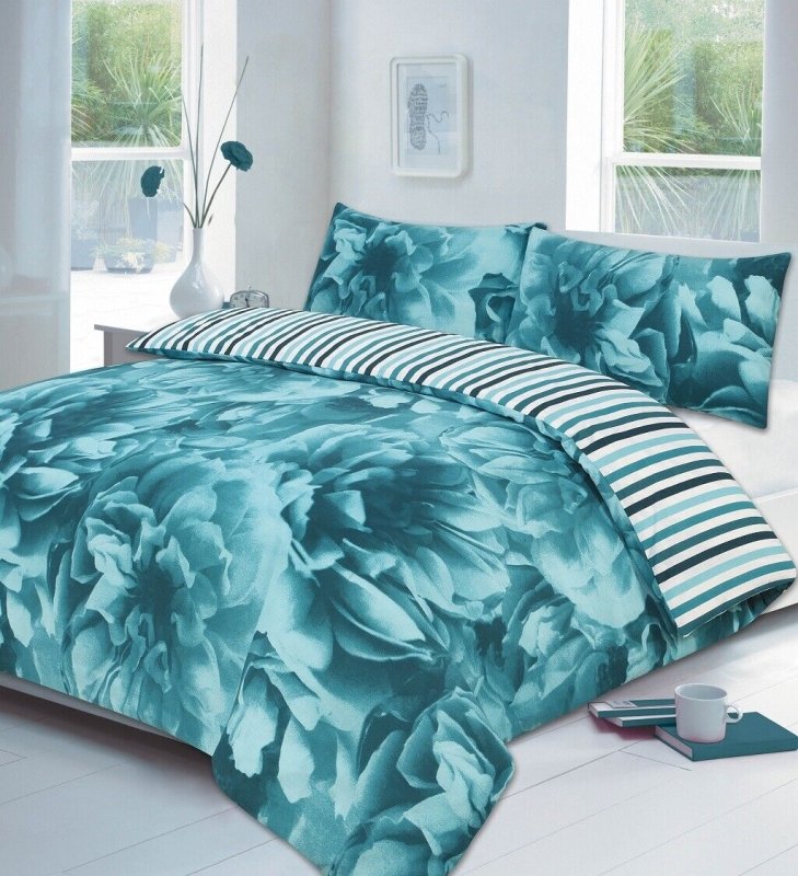 ROSE DUVET SET QUILT COVER PILLOW CASES BEDDING SINGLE DOUBLE KING SUPER KING - Home, Furniture & DIY:Bedding:Bedding Sets & Duvet Covers - British D'sire