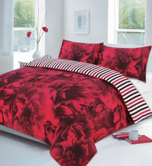 ROSE DUVET SET QUILT COVER PILLOW CASES BEDDING SINGLE DOUBLE KING SUPER KING - Home, Furniture & DIY:Bedding:Bedding Sets & Duvet Covers - British D'sire