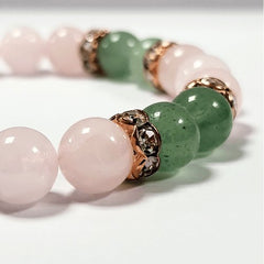 Rose Quartz and Green Aventurine Lucky Love Infusion Bracelet - British D'sire