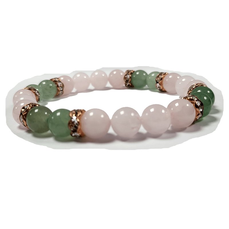 Rose Quartz and Green Aventurine Lucky Love Infusion Bracelet - British D'sire