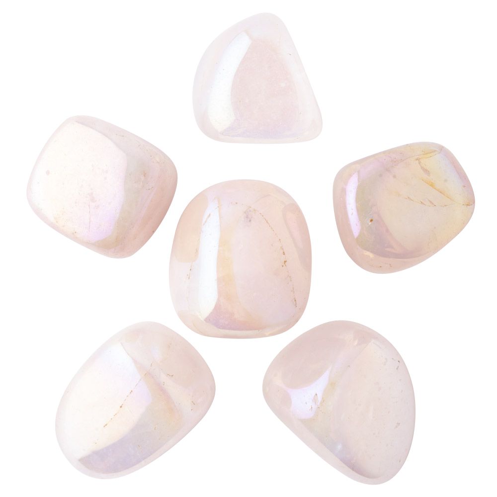 Rose Quartz Aura Tumblestone Large 3-4cm