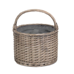 Round Grey Chiller Wicker Picnic Basket - Cool Baskets - British D'sire