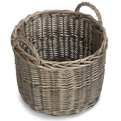 Round Lined Straight - Sided Wicker Log Storage Basket - Log Baskets - British D'sire