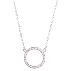 Round Pendant Pave Necklace - Jewelry - British D'sire