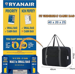 Ryanair Airlines Cabin Bag 40x20x25 Underseat Foldable Travel Duffel Bag Holdall Tote Carry on Hand Luggage Overnight for Women and Men 20L - Bags & Accessories - British D'sire