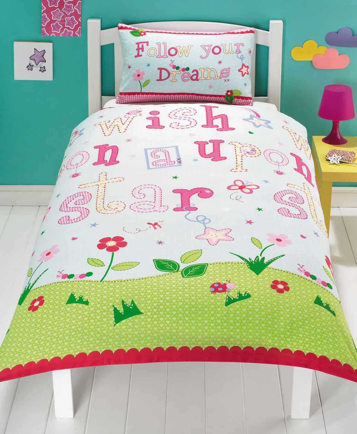 Wish Upon a Star Kids Children Bedding Single Double Toddler Duvet Quilt Cover Set Boys Girls