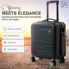 SA Products Cabin Suitcase, Easy Jet 45x36x20 Cabin Bag | Lightweight, Telescopic Handle, Hard Shell Small Carry on Suitcase with Wheels | Travel Luggage 45 CM - Luggage Accessories - British D'sire