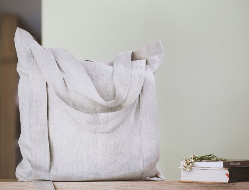 Safari Green and Greyish Mint linen canvas bag with two tones - Two Tone Bags - British D'sire