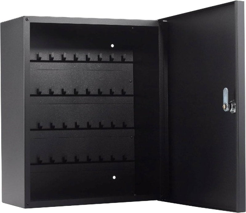 Safes UK Black Keycab 40 Key Cabinet Wall Mounted Safe Key Storage for up to 40 Keys With Easy to Use Key Lock Ideal for Hotel School Office Apartments - Key Cabinet - British D'sire