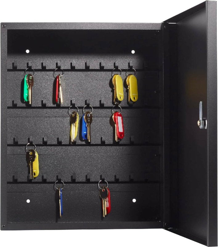 Safes UK Black Keycab 40 Key Cabinet Wall Mounted Safe Key Storage for up to 40 Keys With Easy to Use Key Lock Ideal for Hotel School Office Apartments - Key Cabinet - British D'sire